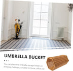 IMIKEYA Woven Umbrella Stand for Entryway Rattan Umbrella Stand Holder Umbrella Wood Base Basket With Dip Tray Canes Walking Sticks Holder Trash Can for Home Office Round