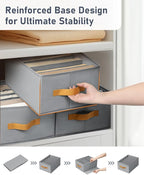 DIMJ Large Wardrobe Clothes Organizers - Foldable Closet Clothing Organizer for Jean Sweater Shirt Pants Underwear Bra, Divided Clothes Drawer, Grey Closet Shelf Organizer Boxes | Foldable, for Jean, for Sweater, for Shirt, for Pants, for Underwear