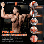 Pull Up Assistance Bands 65-260lbs, 4 Heavy Duty Pull Up Resistance Bands with Fabric Feet/Knee Rest for Pull Up Bar, Body Strength Training, Home Gym Fitness