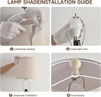 Terpsichore Lamps for Living Room Modern Farmhouse Table Lamp Bedside Reading Lamps Set of 2 Night Stands Bedroom Night Lamp,with Fabric Lamp Shade (White, High 26.25 Inch)