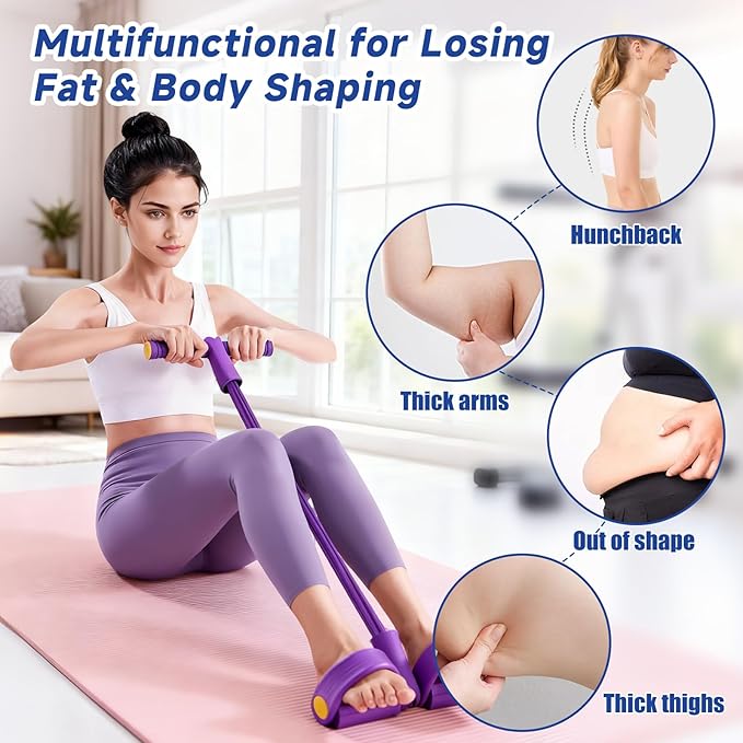 Pedal Resistance Bands with Handle, 8 tube/10 Tube Stretch Bands, Fitness Shaping Yoga Exercise Equipment, Natural Rubber Tension Rope, for Abdominal, Leg, Arm and Back Slimming Training