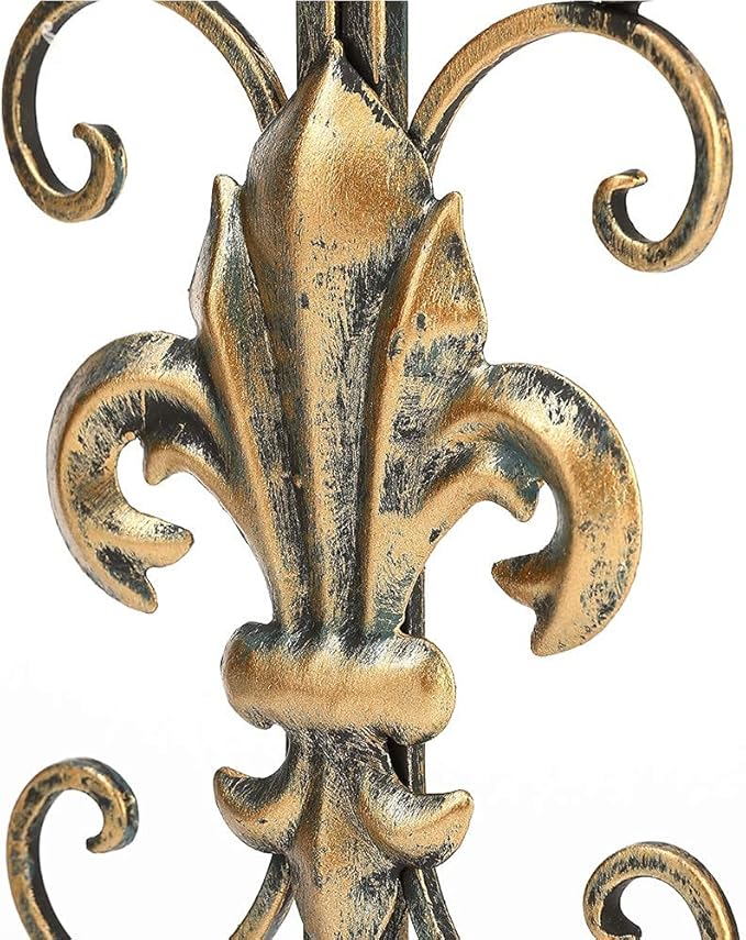 Jemeni 2 Pack 16" Wreath Hanger for Front Door, Metal Over The Door Wreath Hanger, Fleur Dis Lis Wreath Door Hanger, Door Hanger for Wreath with Scroll Design, Antique Gold