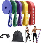 Resistance Bands Set - Pull Up Bands for Men Women, Exercise Bands Resistance with Door Anchor, Training Poster & Pouch for Body Stretching, Pull Up Assist
