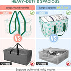BALEINE 4-Pack Oversized Moving Bags with Reinforced Handles, Heavy-Duty Storage Tote for Clothes, Moving Supplies (Clover, 4-Pack)