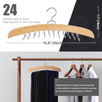 Tie Hanger 2 PCS 24 Hooks Tie Racks for Men Closet, Tie Rack with Upgraded 360°Rotating,Tie Hangers for Men,Tank Top Hanger,Neck Tie Organizer,Belts Scarves Accessories for Bras,Tank Tops