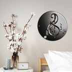 Wall Picture, with Music Symbol Printed Circular Iron Hanging Picture,Wall Art Decor,Home for Bedroom Living Room Bathroom Decor,Iron Painting 11.8X11.8 in