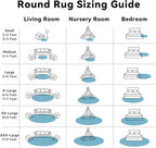 OLANLY Slate Blue Round Rugs for Bedroom - Machine Washable, 5 ft Circle Area Rugs for Living Room, Soft and Fluffy Shaggy Carpet for Teen Girl and Boys, Nursery Rooms, Dorms, Home Decor Aesthetic