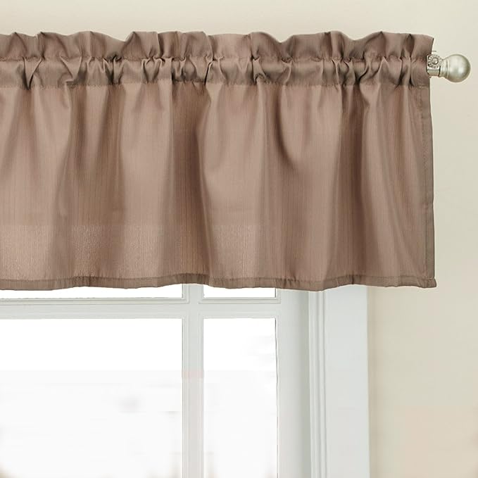 Sweet Home Collection Kitchen Window Tier, Swag, or Valance Curtain Treatment in Stylish and Unique Patterns and Designs for All Home Décor, Ribcord Taupe