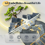 LED Light Decor Wall Art, 3D Art Wall Decor with Light, Decors Walls Sculptures Large 3D Art, Decors Walls Sculptures Lighting Modern, Plug-in Power Supply, Blue D, 23x47in