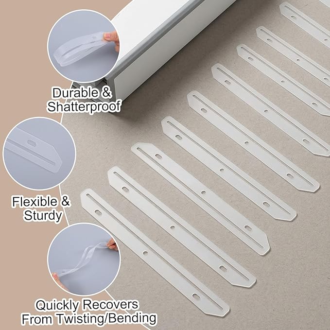 Amabro 24Pcs 3 Hole Magazine Binder Inserts Holders, 3 Ring Binder Strips Sheet Magazine Organizer Accessories Protectors Music Folder Paper Filebook Heavyweight Letter Size 11.81 x 1.14 Inch(White)