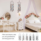 PATIKIL 28" Moon Sun Star Dream Catchers Set, Feather Handmade Dream Catchers Wall Hangings Art Decor for Home Wedding Bedroom Living Room Ornament,Brown