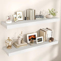 Venusmiles Floating Shelves for Wall, 48" W x 12" D x 2" H, 2 Pack of Long Wall Mounted Engineered Wood Shelves with Invisible Brackets for Living Room, Bedroom, Bathroom, Kitchen Decor, White