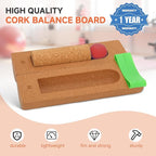 Foot Balance Cork - Foot Collective Cork Balance &Natural Wood for Feet Strengthening, corking balance board For Home Gym|Office Fitness Equipment for Plantar Fasciitis Relief | Foot Balance Trainer