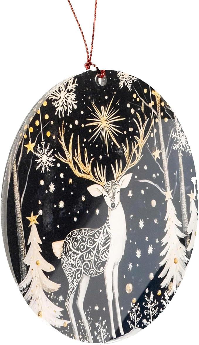 Reindeer Christmas Ornaments 2026, Scandinavian Christmas Decor Ornament, Dated Christmas Ornament 2026, Hanging Indoor Reindeer Christmas Decoration, Elegant Holiday Ornaments