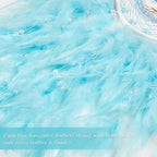 Dreamlike Cyan Blue Tree of Life Dream Catcher Wall Decor with Healing Crystal Stone Handmade Feather Dream Catchers Decoration Wall Hanging for Girls Bedroom Living Room Wedding Party Home Décor