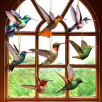 Bird Acrylic Hanging Ornament - 8Pcs Flying Birds Christmas Tree Ornaments, Xmas Tree Ceiling Pendants with Lanyard Tote Rearview Mirror Window Charms Gift for Men Women (Hummingbird 2)