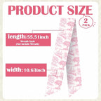 Pink French Toile Wreath Sash - 2 Pcs Sashes for Wreath Front Door Baby Shower Wedding, Rustic Wreaths Sash for Embroidery Monogram Garland Indoor Outdoor