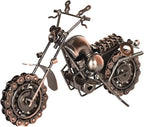 Metal Motorcycle Model - Collectible Moto Decor, Ideal Motorcycle Gifts for Men, Handcrafted Metal Replica for Study/Office/Living Room Decoration (Copper-Oversized)
