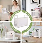 White Magazine Holder, Metal Magazine Rack Floor, Magazine Storage Basket, Mesh Magazine File Holder, Magazine Holders for Shelves，Magazine Stand for Desk, Folder Organizer Bin for Magazines