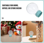 2pcs DIY Snow Globe: Clear Glass Christmas Snow Globe Rubber Base Empty Fillable Water Bubbles Jar for Christmas Decoration 45mm
