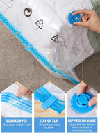 Vacuum Storage Bags with Electric Pump, New Air Valve Combo 22 Pack Compression Bag, Space Saving Vacuum Sealer Bag for Clothes, Blanket, Duvets, Pillows, Comforters, Travel, Two Compressing Ways