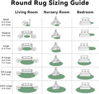 OLANLY Dark Green Round Rugs for Bedroom - Machine Washable, 7 ft Circle Area Rugs for Living Room, Soft and Fluffy Shaggy Carpet for Teen Girls and Boys, Nursery Rooms, Dorms, Home Decor Aesthetic