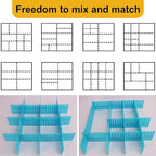 100 PCS Premium DIY Drawer Dividers, Blue, Adjustable Drawer Dividers for Perfectly Organized Drawers, Tidying Makeup, Clothes, Underwear, Cutlery, Kitchen, Bathroom, Bedroom, Office