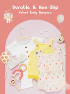 HOUSE DAY 11 Inch Velvet Baby Hangers 50 Pack Beige, Premium Kids Hangers for Children, Infant & Toddler Clothes, Durable Non Slip Small Baby Felt Hanger for Closet, Ideal for Everyday Use