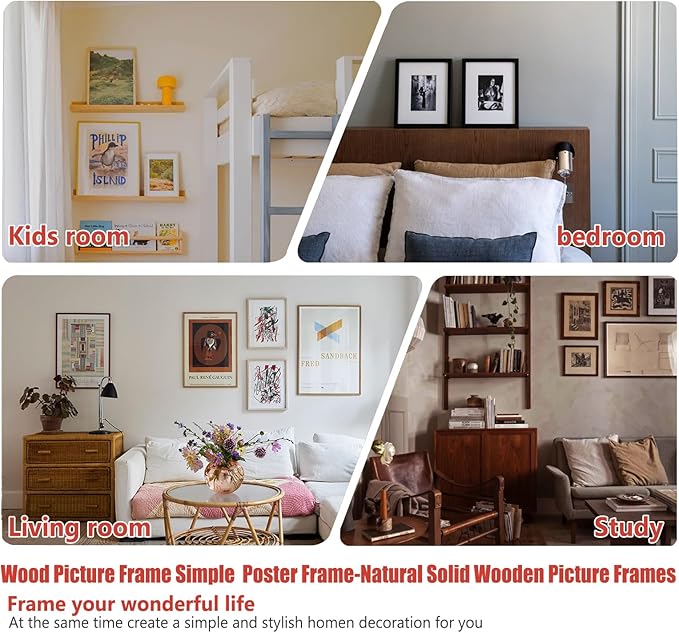 KTKDE 4x6 Picture frame Set of 12,Nature Woodgrain Photo Frame 3.5x5 mat or 4x6 Without Mat, 4 by 6 Tempered Glass small picture frames for Wall or Tabletop Home Decor best gift