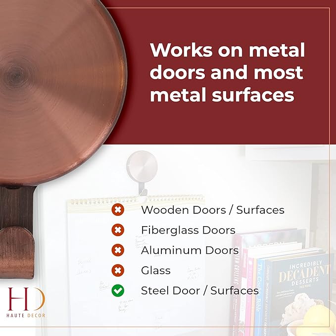 Haute Decor Attract Magnetic Hanger, 1 Pack - Strong Magnet Hook for Metal Doors and Surfaces