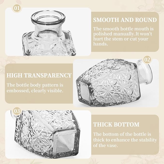 Mini Bud Vases Centerpieces for Tables,Clear Bud Vases for Flowers,Small Flower Vases Suitable for Birthday Party,Anniversary,Wedding Reception,Baby Shower (Clear, 22PCS)