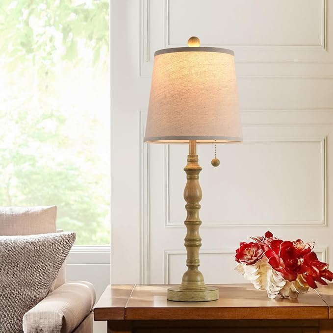 Terpsichore Lamps Set of 2 Modern Farmhouse Table Lamp Bedside Reading Lamps Living Room End Tables Set Lamps for Night Stands Bedroom Night Lamp,High 26.25 Inch, (Sepia, High 26.25 inches)