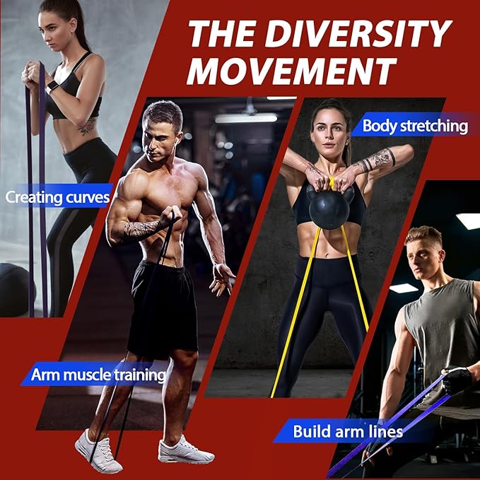 LEEKEY Resistance Bands, Exercise Bands,Pull Up Assist Bands - Bands for Working Out,Band for Men and Women Fitness Training, Physical Therapy,Home Workouts