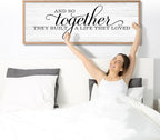 Rutiyoka Farmhouse Wall Decor: 'and so Together They Built a Life They Loved' Sign, 41.3''15'' Large Framed Wood Wall Art for Bedroom Couples Room Decor (Brown Frame)