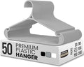 Utopia Home Clothes Hangers - Standard Plastic Hangers Space Saving - Durable Coat Hangers 50 Pack (Grey)