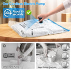 Cordless Electric Pump for Vacuum Storage Bags Travel Air Pump for Various Space Saver Bags Portable Rechargable Seal Bag Pump for Compression Clothes, Blanket, Luggage (Black Pump Only)
