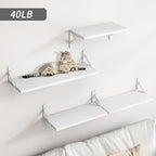 YGEOMER Floating Shelves for Wall, Different Sizes White Wall Shelves for Living Room, Bathroom, Bedroom, Kitchen, Home Decor (Set of 4)