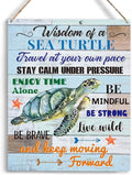 Sea Turtle Decor Inspirational Turtle Decor for Office Bedroom Living Room Home Art Sea Turtle Decor Gifts for Turtle Lovers Gift Ideas for Friends Wall Art Wooden Hanging Sign 12.6x8 Inch (WD022)