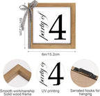 6 Inch Party of 4 Sign, Wooden Frame Family of 4 Decor, Rustic Gift for Family Indoor Table Tiered Tray Shelf Desk Farmhouse Home Decorations