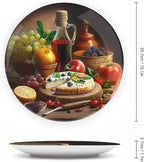 Decorative Plates for Home, Wine, Fruit & Pizza Foods Painting Tray for Table Display, Ceramic Dinner Plate w/Stand, Living Room Dining Room Decor, Housewarming Gifts, 10 Inch