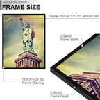 100% Solid Wood 17x22 Picture Frame Set of 3, Black Frame for 17 x 22 Inch Picture Poster Photo, Light Weight 17 by 22 HQ Matte Black Frame for Wall - 3 Pack/Black/17 x22