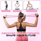 Resistance Bands, Figure 8 Resistance Band, Exercise Bands with Handles, Weights Workout Bands for Arms, Back, Shoulder, Leg, Physical Therapy, Pilates, Home Workout Equipment That Replace Dumbbells