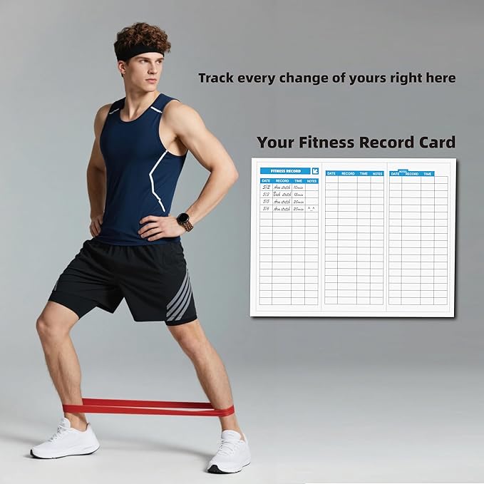 6-Levels Resistance Exercise Loop Bands Set – Elastic Workout Bands for Yoga, Strength Training, Physical Therapy – Guide, Fitness Card & Carry Bag