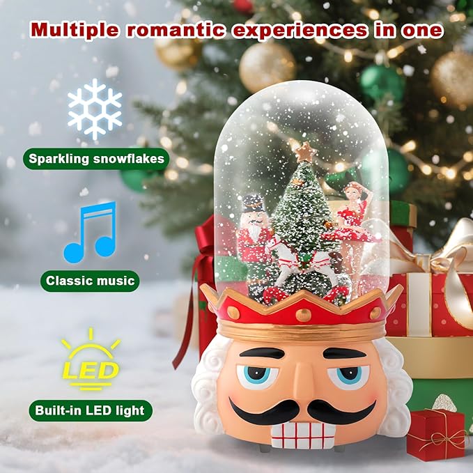 Snow Globe Pink Sofa/Dog and Cat Snowglobe with Music Birthday Party Decorations Creative Collectibles (SJQ-GS7540-120MM) (Ballet Girl)