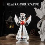 Crystal Guardian Angel Figurine Decoration, Glass Guardian Angel Statue Christmas Birthday Gifts for Girl Women Girlfriend Daughter, Art Collectible Figurines Home Decor (Angel -Clear)