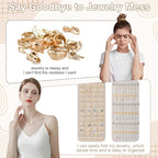 Dynoro Double-Sided Hanging Jewelry Organizer, Large Lvory Storage Roll for Earrings, Necklaces, Rings, 48 Pockets 21 Hooks, Durable Oxford Fabric for Closet, Wall, Door, 1 piece, Jewelry Not Included
