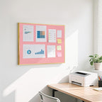 Linen Bulletin Board 24" x 18", Fabric Pin Board with Gold Aluminum Frame, Decorative Vision Board for Home Office, Bedroom & Dorm Wall Decor, Includes 10 Push Pins, Pink