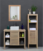 AAZZKANG Rustic Mirrors for Wall Rectangle Wooden Frame Hanging Mirror for Bedroom Bathroom Living Room Entryway Small