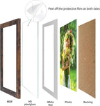 Lyeasw 5x7 Picture Frame 15 Pack, Display Pictures 5x7 with Mat or 6x8 without Mat, Brown Rustic Bulk Photo Frames for Wall or Tabletop