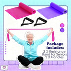 2 Pcs Resistance Band with Handles Chair Exercise Equipment for Seniors Physical Therapy Band Gifts for Elderly Women Rehab, Physical, Grandma, Grandpa